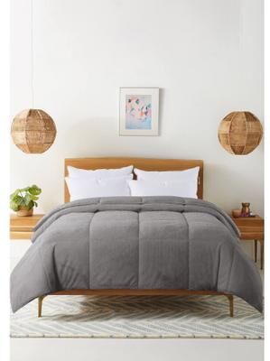 Cozy Down Alternative Reversible Comforter, Grey by St. James Home in Grey (Size TWIN)