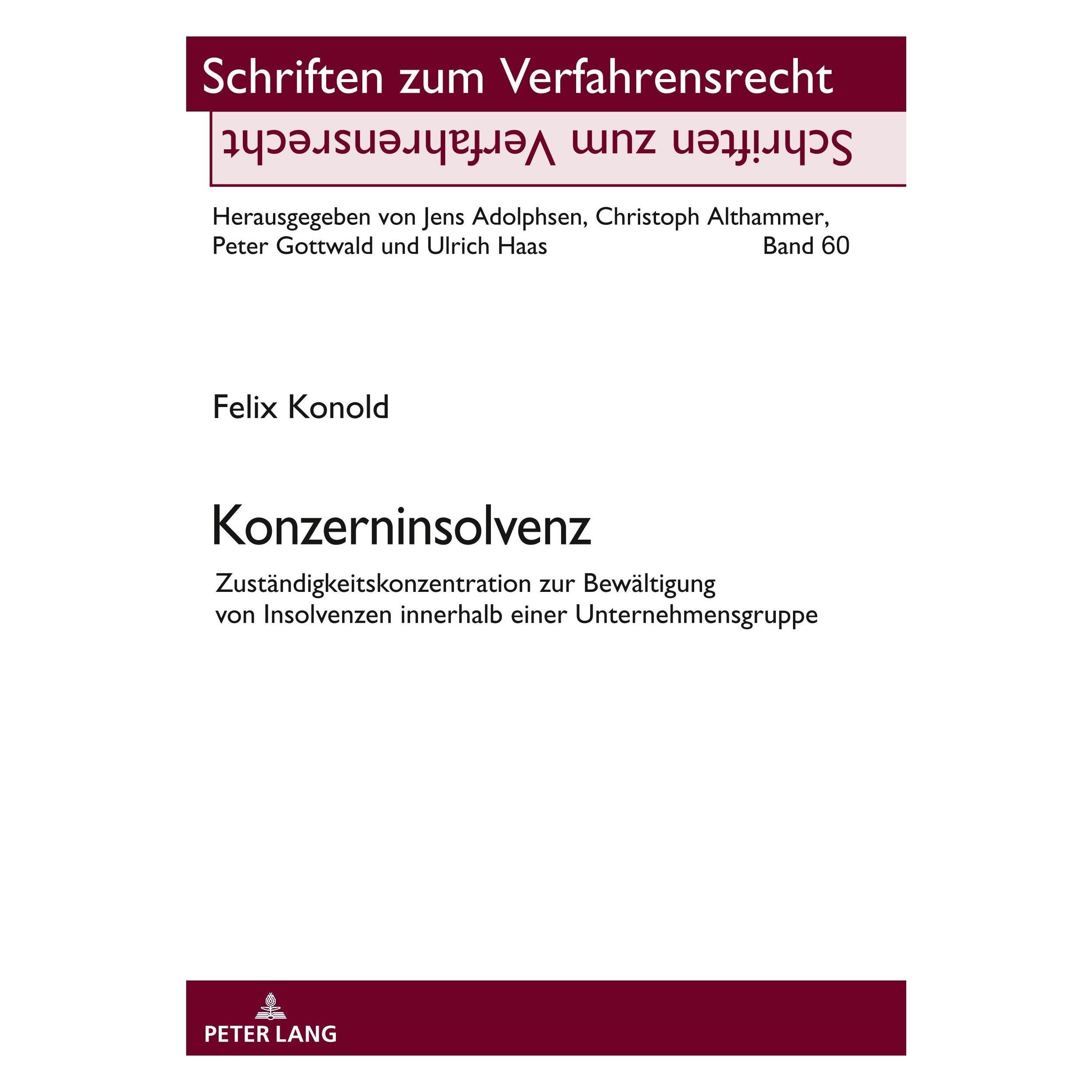 Peter Lang Konzerninsolvenz (Deutsch, Hardcover, Felix Konold) (33493900)