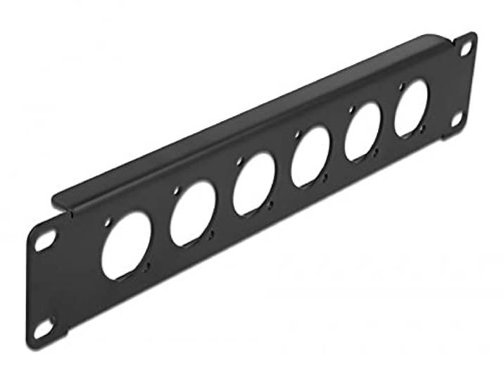 Delock 10 inch D-type patchpaneel, 6 poorten, zwart