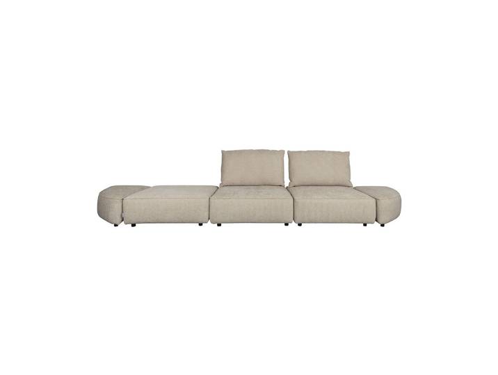 Canapé 5 places en tissu côtelé beige, modulable - Zuiver, Hunter