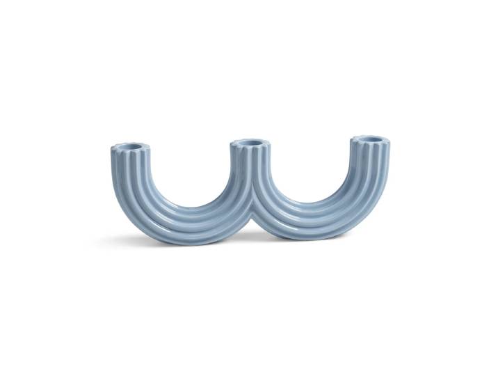 &klevering - Churros Kerzenhalter 27 x 4 x 9 cm, hellblau