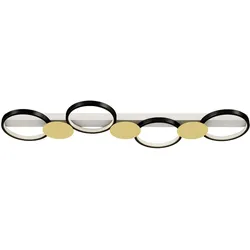 DECKENLAMPE Stahl Silikon Schwarz Goldton