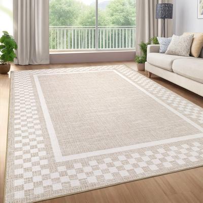 Garvee Small Square Geometric Bordered Area Rug