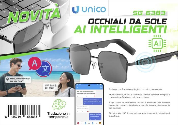 KARMA Occhiali Bluetooth Intelligenti Con Ia Sg 6383-nero