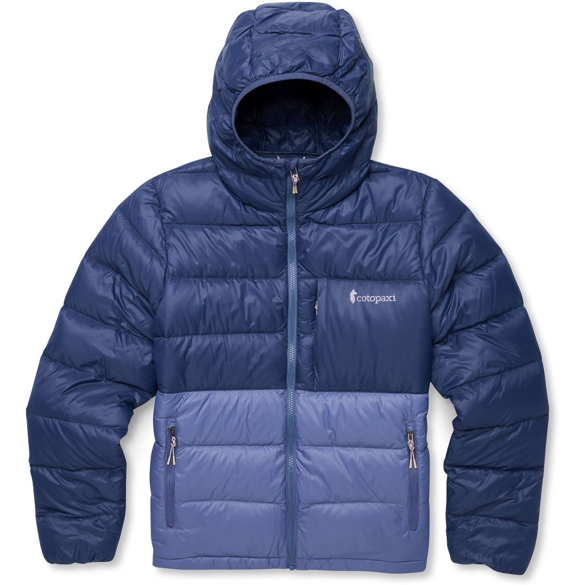Cotopaxi Fuego Max Down Hooded Jacket - Womens Women dusk and blue smoke M FMXHJ-DKBS-W-M