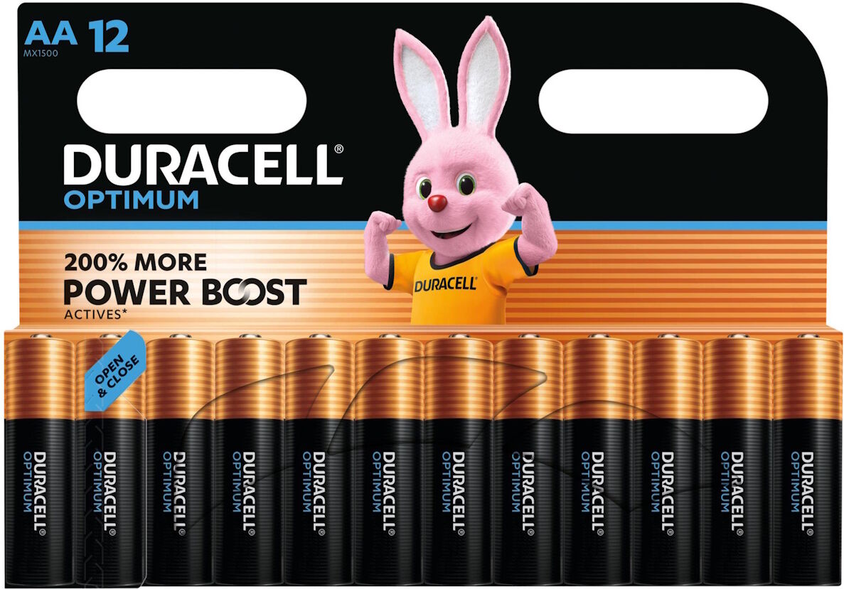 Duracell Optimum AA Batteries with Power Boost   12-Pack