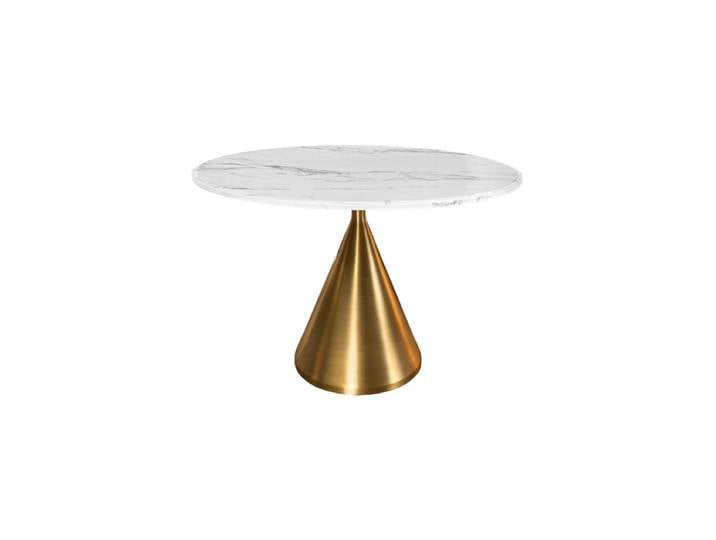 Runder Marmor Design Esstisch „Elegancia“ Ø 130 cm Weiss/Gold Invicta Interiors