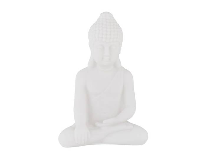 Relaxdays 2x Weiße Buddha Figur 17 cm