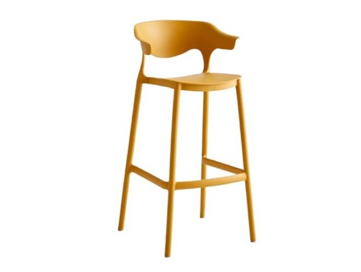 VNCdfhETs Barstuhl Barhocker Mit Rückenlehnen Stapelbare Hohe Esszimmerstühle Aus Kunststoff Barhocker(Yellow)
