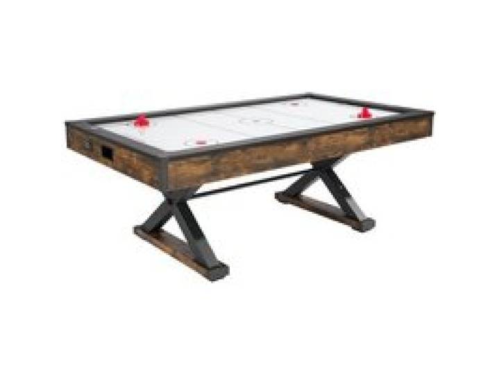 VEVOR Table de hockey sur air, 214 cm, ensemble jeu de table de hockey à air intérieur avec 2 poussoirs, 2 palets, marqueur électronique, pieds en forme X et souffleur haute puissance, pour famille