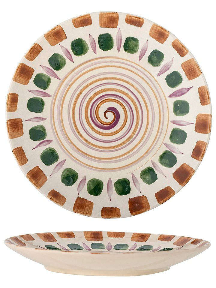 Bloomingville Speiseteller "Shama" in Grün/ Hellbraun - Ø 27 cm - onesize