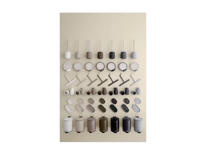 Seifenspender BLOMUS Sono 250 ml , braun (grau), B:8,5cm H:14,5cm T:9,5cm, Keramik, Dosierspender, Seifenspender