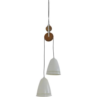 NÄVE Pendelleuchte "Jaipur", beige (elfenbeinfarben), 2, Ø 21cm H: 110cm, Leuchten, Holzelement aus Mangobaum elfenbeinfarbene Gegenzug-Pendelleuchte E27, Pendelleuchte
