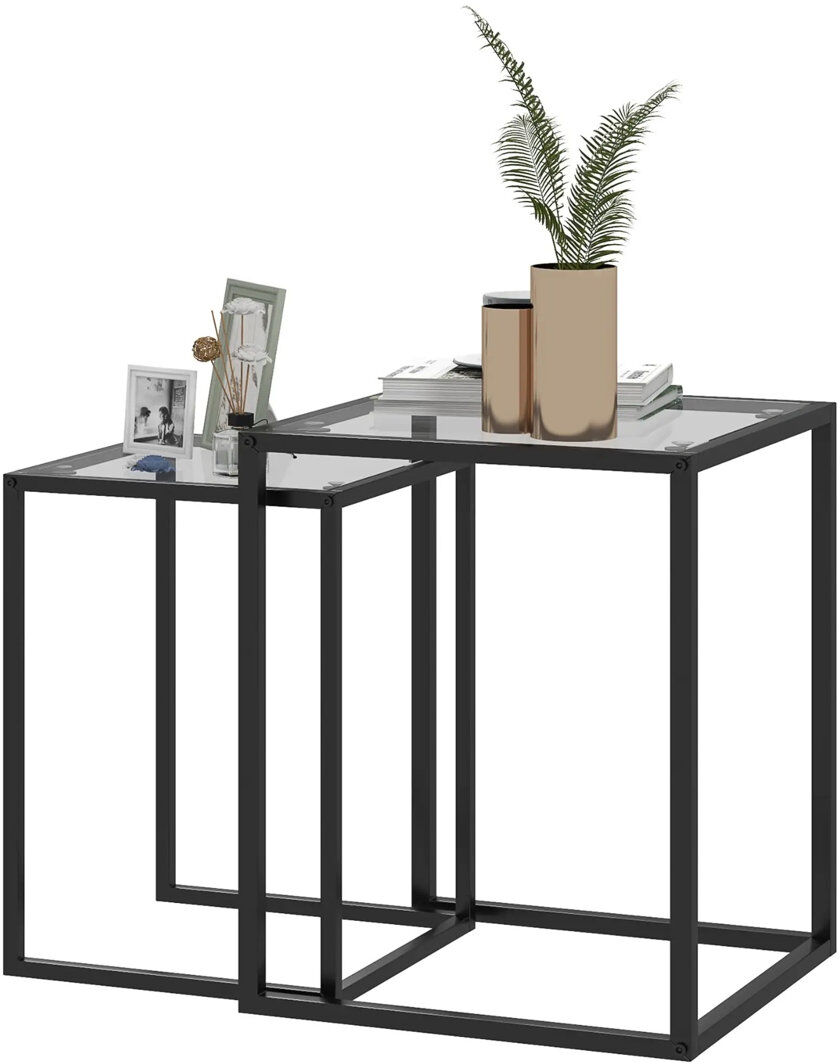 Symple Stuff End Table Black 51cm H X 42cm W X 42cm D
