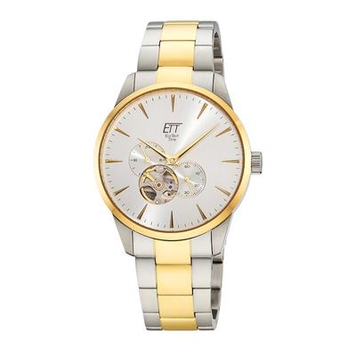 Automatikuhr ETT "Motion Drive", silbergoldfarben, silberfarben, silberfarben, Armbanduhren, Herren, silbergoldfarben, Automatikuhr, Armbanduhr, Herrenuhr, Mechanische Uhr, Edelstahlarmband, analog
