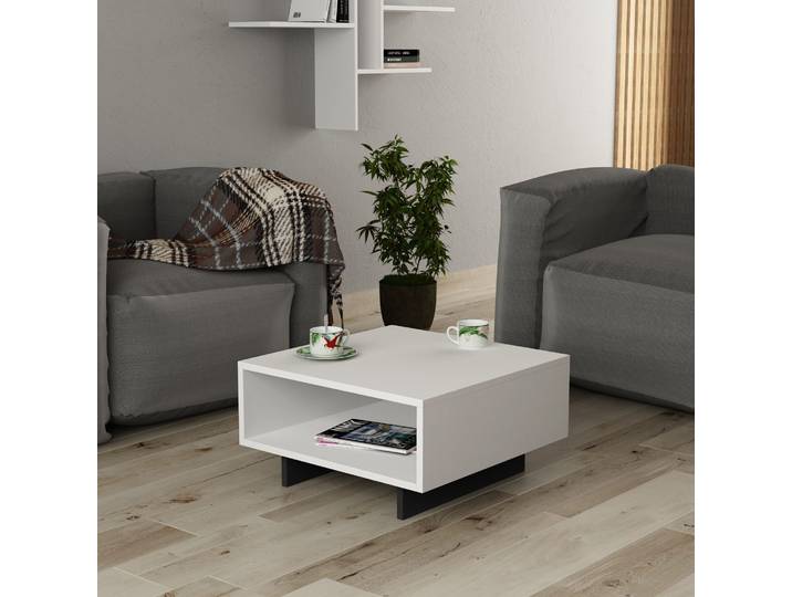 Skye Decor\, Hola- Hola DTE\, Blanc\,\,Anthracite\, Tables basses\, 32x60x60 cm\, 100% panneau de particules mélaminé