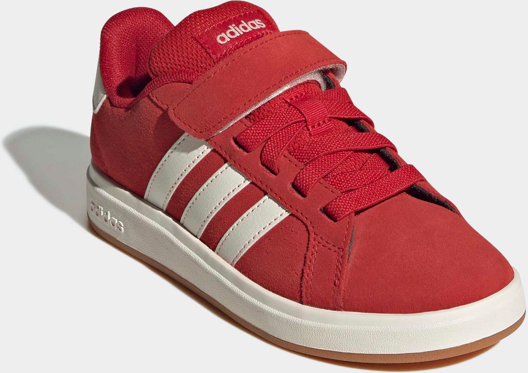 Sneaker ADIDAS SPORTSWEAR "GRAND COURT 00S KIDS", Kinder, Gr. 35, rot (better scarlet, sanftes weiß, better scarlet), Leder, Textil, Schuhe Sneaker, Design auf den Spuren des adidas Campus 00 better scarlet, sanftes weiß, better scarlet 35