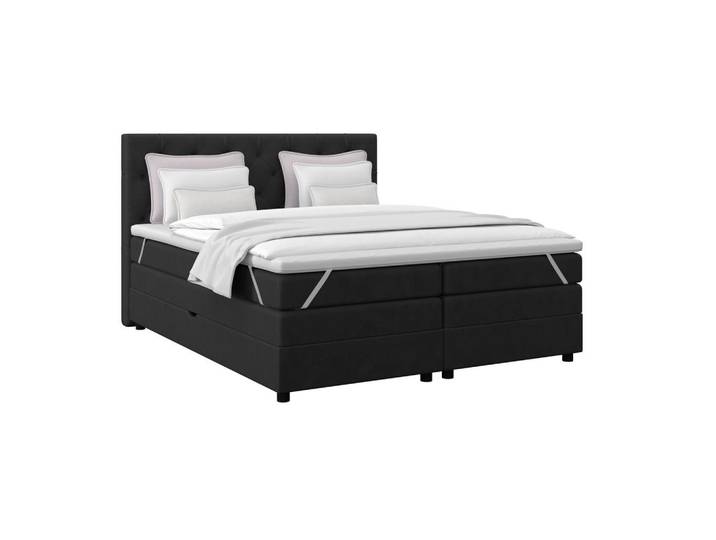 Boxspringbett Elio Schwarz 180x200 cm H3/H4