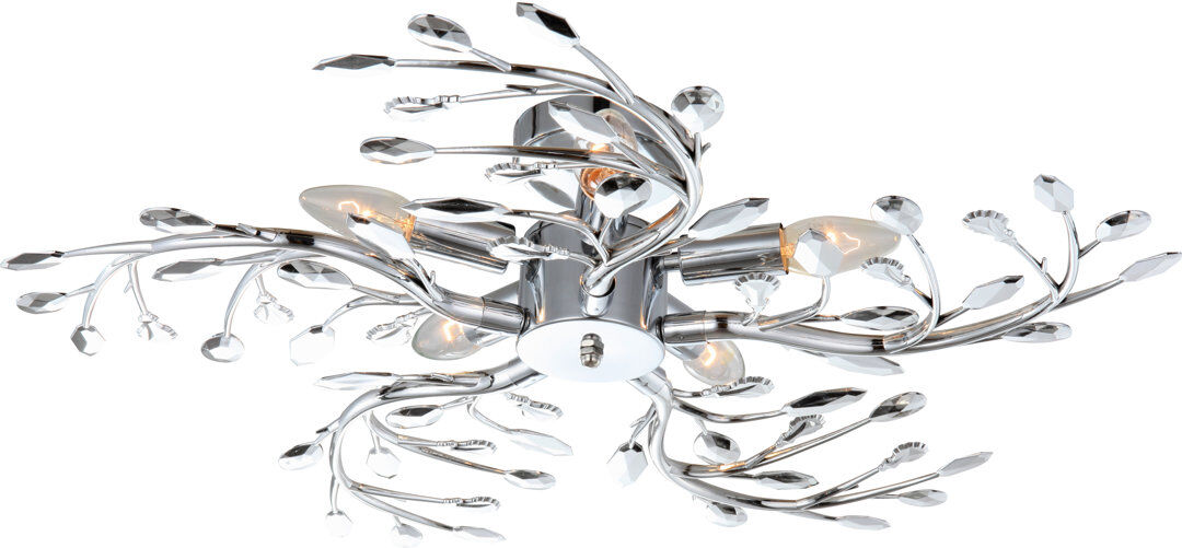 Rosdorf Park Bravo Glass Flush Mount 16cm H X 65cm W X 65cm D