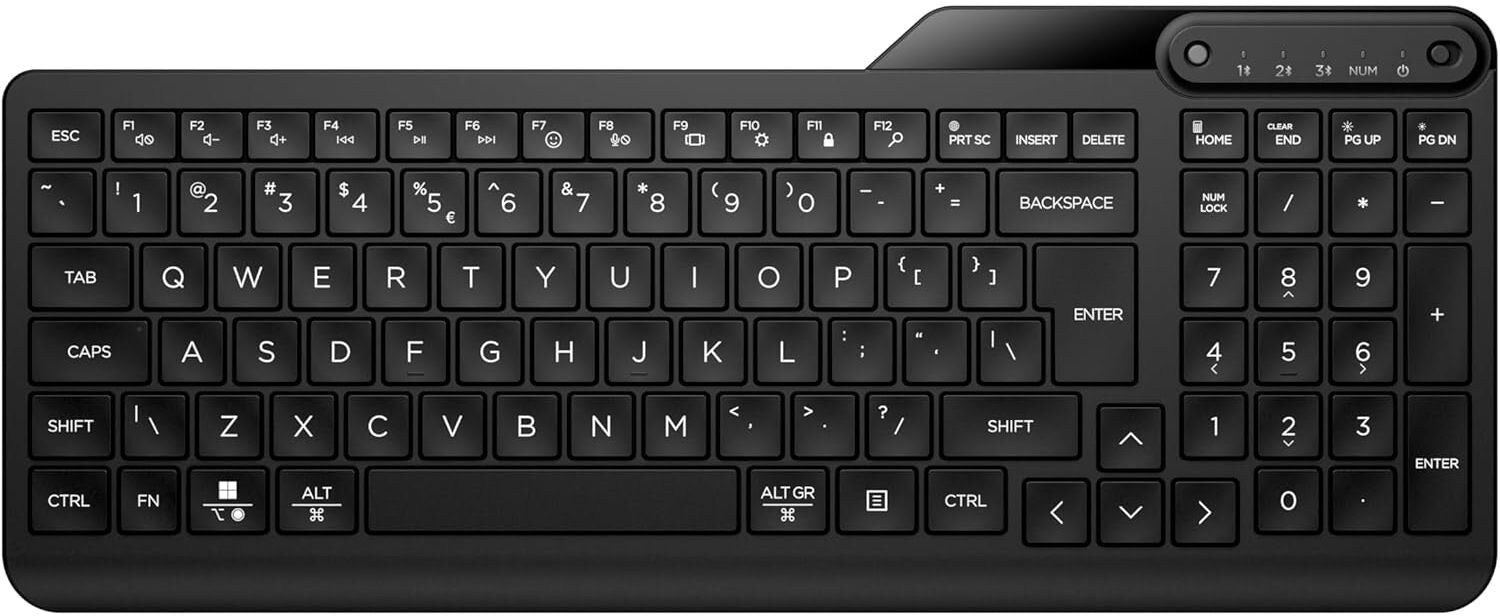 HP 460 Multi-Device Wireless Bluetooth Keyboard - Black, New