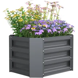 VCM Metall Hochbeet 50x40x30 cm, rechteckiger Pflanzkasten für Balkon, Terrasse & Garten, Pflanzenbeet ohne Boden, Galdo M
