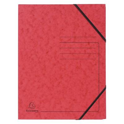 Exacompta Eckspanner aus Colorspan, mit Gummizug, A4, rot, ohne Klappen
