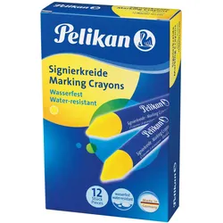Pelikan, Malstifte, Signierkreide 762, gelb, Durchmesser: 13,5 mm geeignet für rauhe Untergründe wie Metall (auch heisse (12x)