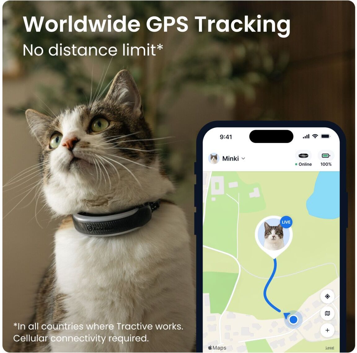 Tractive Cat 6 Mini Gps Till Katt
