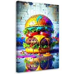 LEINWANDBILD Hamburger Essen 60x90cm