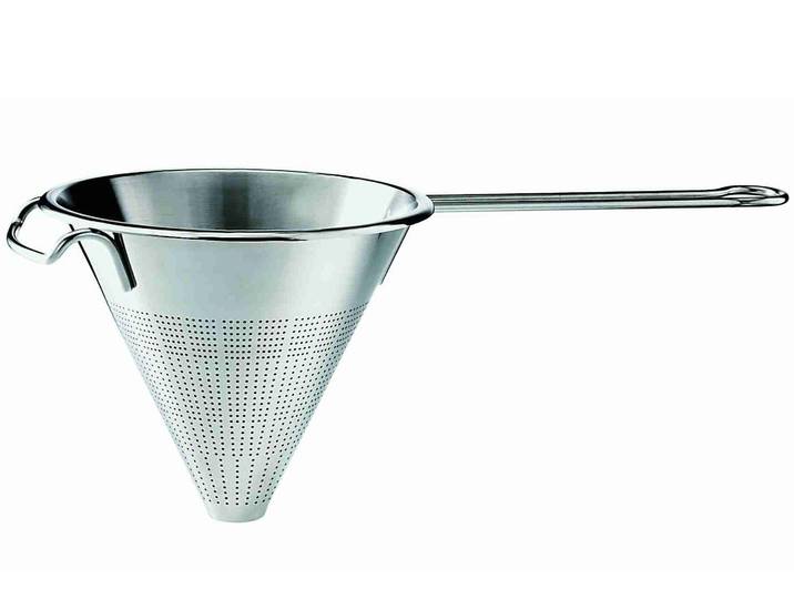 Passiersieb RÖSLE, silber (edelstahlfarben), H:16cm Ø:18cm, Edelstahl 18/10, Küchensiebe, Passiersieb, Spitzsieb zum Passieren von Suppen und Saucen, spülmaschinengeeignet