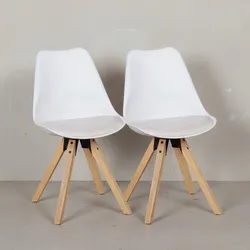 KADIMA DESIGN 2er Set Esszimmerstühle LUND: Kunstlederbezug und Holzbeine, Skandinavisches Design, Komfortables Sitzen, Verschiedene Farben
