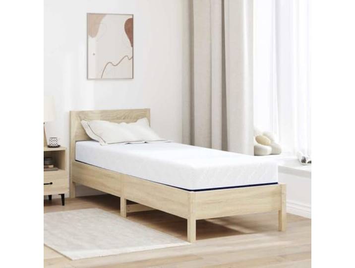 Matratze Mittelfest 70 x 200 cm Weiß und Blau Gel-Schaumstoff,minimalistisches Design,rechteckige Form,leicht zu reinigen