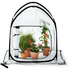 Tchibo - Kleines Pop-up-Pflanzenschutz-Zelt - 80x80x95cm - dunkelgrün -
