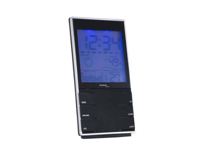 techno line Wetterstation WS 9120 mit Vorhersage von Wettersituation, Innentemperatur und Temperaturhistorie, Schwarz