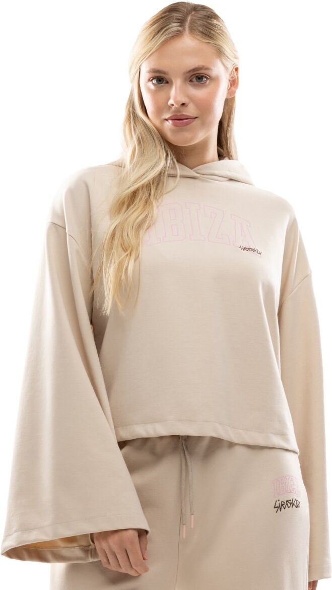Siroko Sudadera crop mujer Ibiza IBZ Tanit Ivory .  Blanco