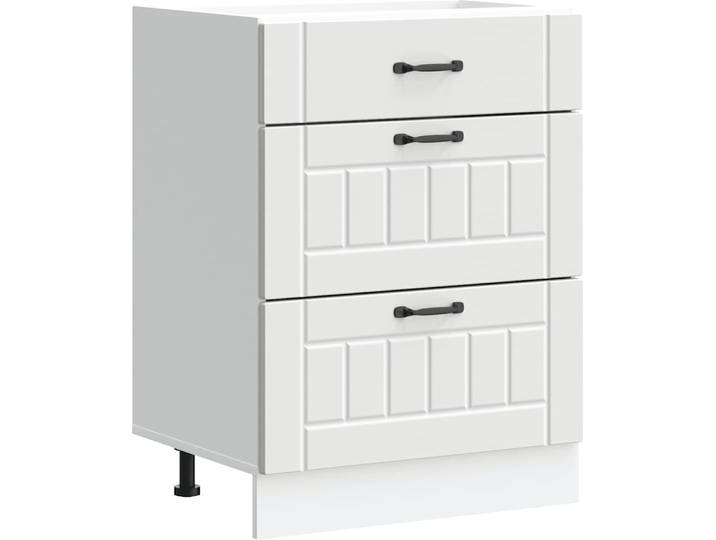 vidaXL Armoire basse de cuisine Lucca Blanc Matériau dérivé du bois