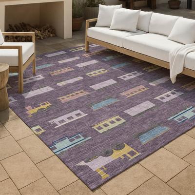 Addison Rugs Machine Washable Indoor/ Outdoor Modern Train Chantille Rug