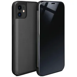 moex Clear View Cover für iPhone 11 – Spiegelnde klapp Hülle in Hochglanz Optik – Void Case