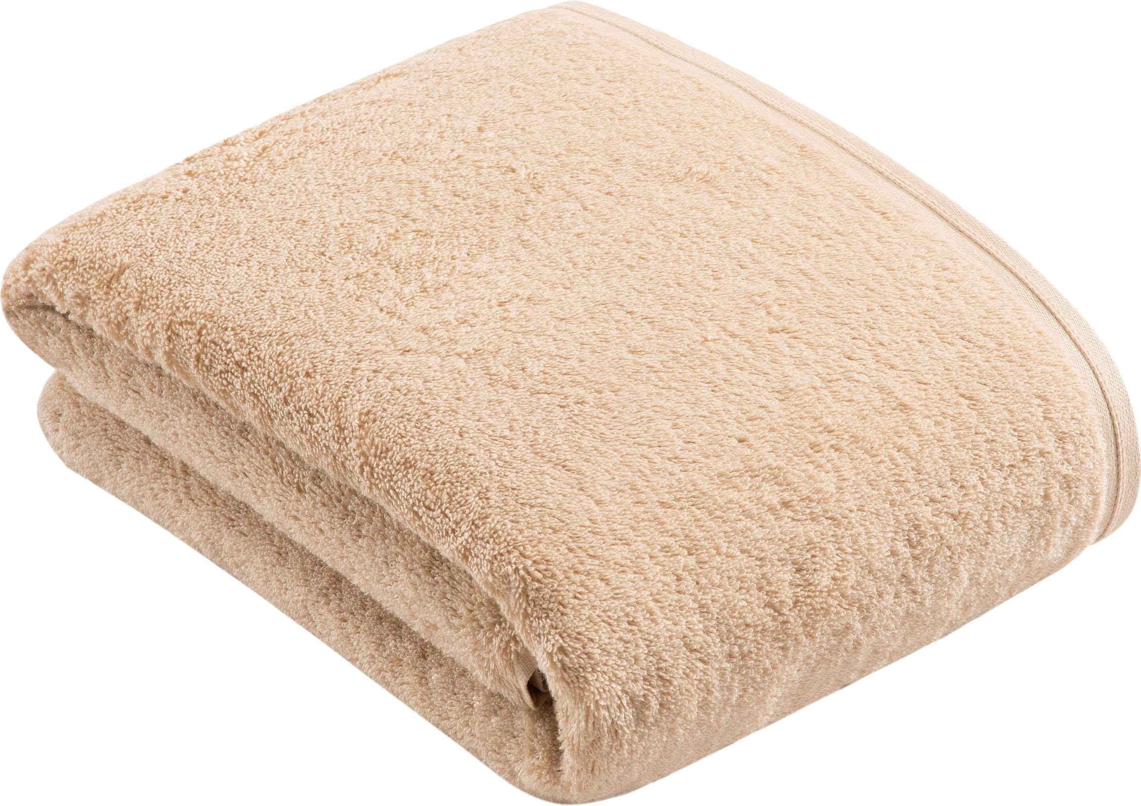 Badetuch VOSSEN "Vegan Life", beige (tibet), B:100cm L:150cm, Webfrottier, Obermaterial: 100% Baumwolle, Handtücher, Badetuch, 100% vegan tibet B/L: 100cmx150cm, 1 Stk., Webfrottier