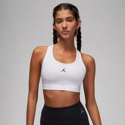 NIKE Jordan Medium-Support gepolsterter Jumpman Sport-BH Damen 100 - white/stone mauve/black XS
