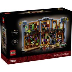 LEGO ICONS 6588527 LEGO® ICONS™ Buchladen: Buchstütze; Zimmerdeko für die Hausbibliothek oder fürs Lesezimmer; Bauset mit Minifiguren für Erwachsene
