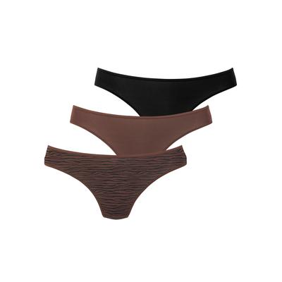 String LASCANA "aus hochwertiger Modal-Qualität", Damen, Gr. 32/34, braun (braun, schwarz), Obermaterial: 94% Modal (TENCEL™), 6% Elasthan, unifarben, körpernah, Unterhosen String