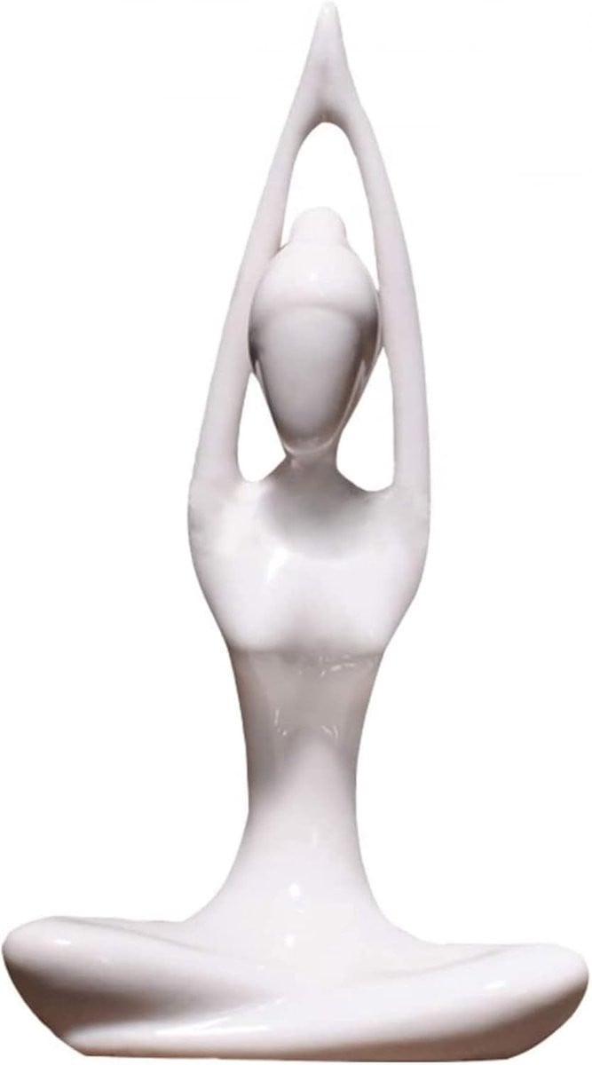 Handgemaakte witte keramische yoga beeldjes van porselein voor interieur decoratie, hoogte tot 138 cm