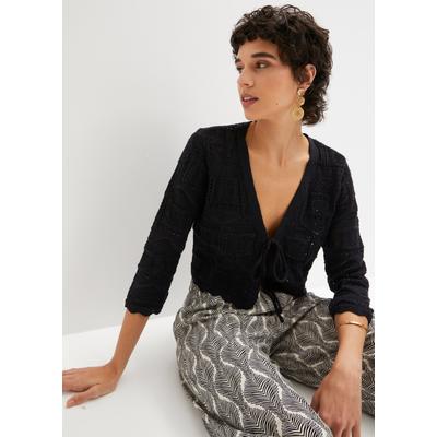 bonprix "Ajour-Bolero" bequeme Passform, 3/4-Ärmel, Ajour-Bolero
