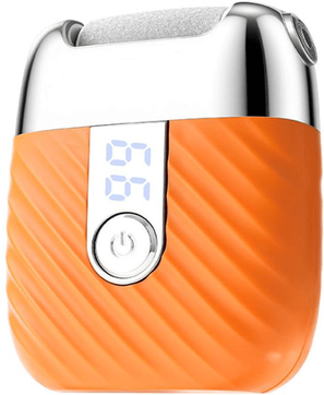 Inspired Deals Rechargeable Electric Foot File For Callus Removal With LED Light Portable Foot Care Kit orange