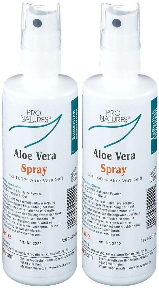 PRO NATURES Aloe Vera 100% pur pro Natur Spray 2x 2x100 ml