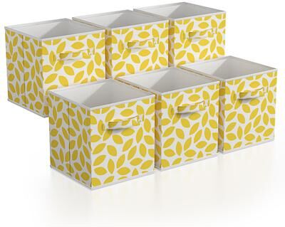 "Sorbus 11 Inch Fabric Storage Cubes (Set of 6) - 10.5"" L x 10.5"" W x 11"" H"