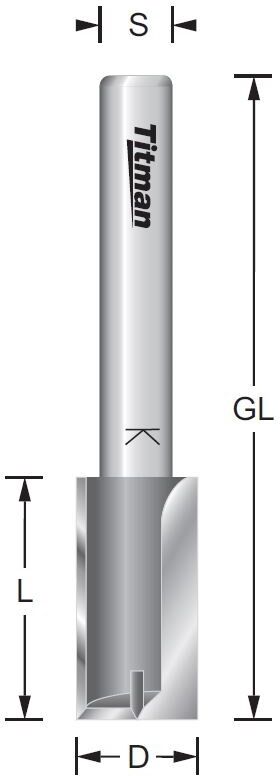 Titman Tip Tools GmbH Nutfräser mit Schaft 10mm, D=10mm, L=25mm, GL=60mm