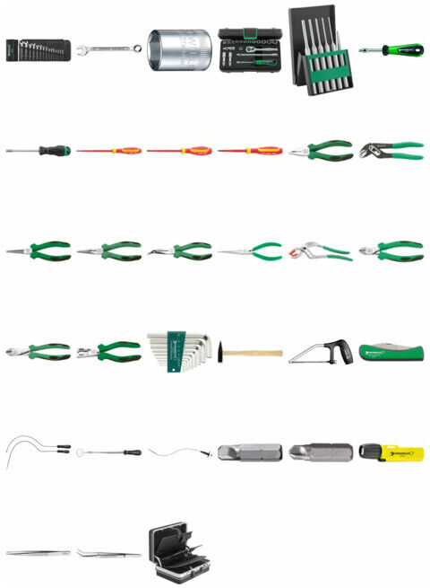 13207a Composition d'outils électricité dans la valise réf. 13209 111 Werkzeuge 12,5 kg ; Stahlwille (98810322)