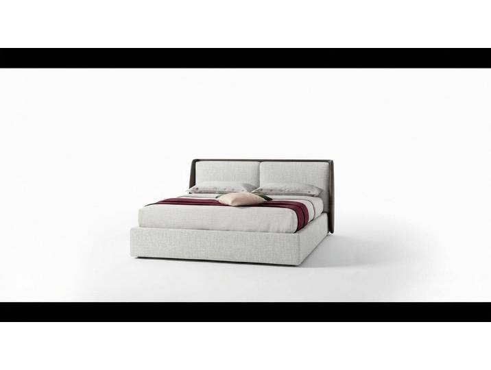 Xlmoebel Polsterbett Design Doppelbett 180x200 cm aus Leder für Schlafzimmer (Doppelbett, Doppelbett 180x200 cm), Made in Europa